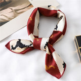 Women Small Satin Silk Scarf Square Print Wrap Foulard Femme Handkerchief Bandana Neck Hair Skinny Tie Scarves Shawls daiiibabyyy