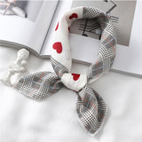 Women Small Satin Silk Scarf Square Print Wrap Foulard Femme Handkerchief Bandana Neck Hair Skinny Tie Scarves Shawls daiiibabyyy