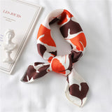 Women Small Satin Silk Scarf Square Print Wrap Foulard Femme Handkerchief Bandana Neck Hair Skinny Tie Scarves Shawls daiiibabyyy