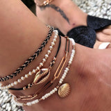 ZOSHI Multi Layered Gold Shell Pendant Chains Ankle Bracelet On Leg Boho Pearl Beads Anklet for Women Summer Beach Foot Jewelry daiiibabyyy