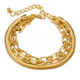 3PCS/Set Fashion Thick Chain Link Bracelets Bangles For Women Vintage Snake Chain Gold Silver Color Bracelets Set Punk Jewelry daiiibabyyy