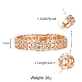 Women Men 585 Rose Gold Bracelet On Hand Bangle Fashion Cut Out Carved Flower Heart Oval Wristband Chains Bracelets CBM04 daiiibabyyy