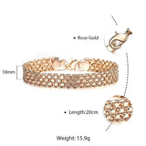 Women Men 585 Rose Gold Bracelet On Hand Bangle Fashion Cut Out Carved Flower Heart Oval Wristband Chains Bracelets CBM04 daiiibabyyy