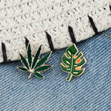 Tree Leaf Enamel Pin Green Leaves Brooch Denim Jackets Backpack Lapel Pin Natural Badge For Women Men Cartoon Accessories Gift daiiibabyyy