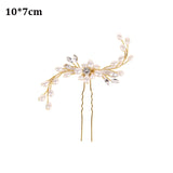 Crystal Pearl Bridal Tiaras Hairbands Hairpins Bridesmaid Diamante Hair Vine Accessories Wedding Jewelry 35cm Headwear daiiibabyyy