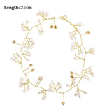 Crystal Pearl Bridal Tiaras Hairbands Hairpins Bridesmaid Diamante Hair Vine Accessories Wedding Jewelry 35cm Headwear daiiibabyyy