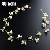Crystal Pearl Bridal Tiaras Hairbands Hairpins Bridesmaid Diamante Hair Vine Accessories Wedding Jewelry 35cm Headwear daiiibabyyy