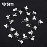 Crystal Pearl Bridal Tiaras Hairbands Hairpins Bridesmaid Diamante Hair Vine Accessories Wedding Jewelry 35cm Headwear daiiibabyyy