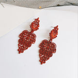 Stud Earrings Bohemian Openwork Pattern Earrings For Women Brincos Earing Gold Black Color Jewelry Pendientes GIFT S134 daiiibabyyy