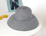 Luna&Dolphin Handmade Women Summer Sun Hat Big Eaves Beach Japanese Hepburn Style Holiday Fold Fisherman Cap Temperament Flat daiiibabyyy