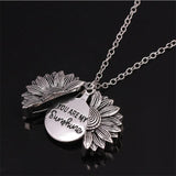 You Are My Sunshine Flower Necklace For Women Open  Locket Sunflower Pendant Necklace daiiibabyyy