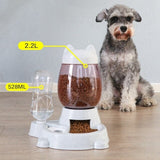 NEW 4L Large Capacity Dual-use Automatic Pet cats Feeder with Water Dispenser dogs Dog Food Bowl Cat Drinking for Supplies pets daiiibabyyy
