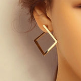 Retro Minimalist Square Earrings Irregular Stud Earrings New Exaggerated Cold Wind Fashion Earring for Women Opening Accessories daiiibabyyy