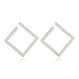 Retro Minimalist Square Earrings Irregular Stud Earrings New Exaggerated Cold Wind Fashion Earring for Women Opening Accessories daiiibabyyy