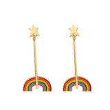 ZYZQ Korean Cute Cloud Raindrop Earrings For Women Exquisite Rainbow Pendant Earrings Fashion Cocktail Party Jewelry daiiibabyyy