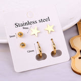 Stainless Steel Earrings Small Cute Butterfly Star Moon Heart Stud Earrings Set Punk Piercing Earing Women's Minimalist Jewelry daiiibabyyy
