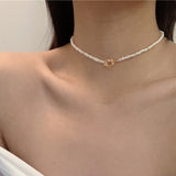 ZOVOLI Dainty Pearl Flower Bow-knot Choker Necklace Long Chain Pearl Heart Gold Coin Pendant Necklaces For Women Fashion Jewelry daiiibabyyy