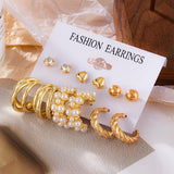Geometirc Statement Big Acrylic Round Hoop Women's Earrings Set For Women Fashion Pearl Earrings 2021 Trendy Accessories Jewelry daiiibabyyy