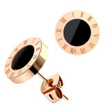 BLINLA Fashion New Stainless Steel Acrylic Crystal Stud Earrings for Women Jewelry Vintage Roman Numerals Smmaallye Earring 2021 daiiibabyyy