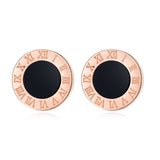 BLINLA Fashion New Stainless Steel Acrylic Crystal Stud Earrings for Women Jewelry Vintage Roman Numerals Smmaallye Earring 2021 daiiibabyyy