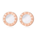 BLINLA Fashion New Stainless Steel Acrylic Crystal Stud Earrings for Women Jewelry Vintage Roman Numerals Smmaallye Earring 2021 daiiibabyyy