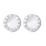 BLINLA Fashion New Stainless Steel Acrylic Crystal Stud Earrings for Women Jewelry Vintage Roman Numerals Smmaallye Earring 2021 daiiibabyyy