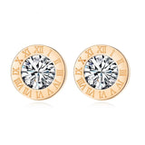 BLINLA Fashion New Stainless Steel Acrylic Crystal Stud Earrings for Women Jewelry Vintage Roman Numerals Smmaallye Earring 2021 daiiibabyyy