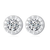 BLINLA Fashion New Stainless Steel Acrylic Crystal Stud Earrings for Women Jewelry Vintage Roman Numerals Smmaallye Earring 2021 daiiibabyyy