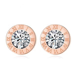 BLINLA Fashion New Stainless Steel Acrylic Crystal Stud Earrings for Women Jewelry Vintage Roman Numerals Smmaallye Earring 2021 daiiibabyyy