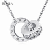 BLINLA Fashion New Stainless Steel Acrylic Crystal Stud Earrings for Women Jewelry Vintage Roman Numerals Smmaallye Earring 2021 daiiibabyyy