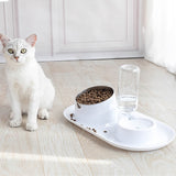 Pet Dog Cat Bowl Automatic Feeder Kitten Double Bowls Feeding Placemat Washable Water Drinking Dispenser for Dogs Cats Supplies