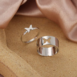 2 Pcs Sun Moon Lover Couple Rings Simple Opening Ring For Couple Men Women Wedding Engagement Promise Valentine's Day Jewelry daiiibabyyy