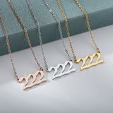 Goth Angel Number Necklaces For Women 111 222 333 555 666 777 888 999 444 Devil Necklace Stainless Steel Pendant Men BFF Jewelry daiiibabyyy