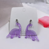 2021 New Color Cute Colorful Animal Acrylic Little Dinosaur Earrings for Girls Women Children Birthday Gift Lovely Jewelry daiiibabyyy