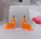 2021 New Color Cute Colorful Animal Acrylic Little Dinosaur Earrings for Girls Women Children Birthday Gift Lovely Jewelry daiiibabyyy
