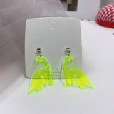 2021 New Color Cute Colorful Animal Acrylic Little Dinosaur Earrings for Girls Women Children Birthday Gift Lovely Jewelry daiiibabyyy