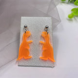 2021 New Color Cute Colorful Animal Acrylic Little Dinosaur Earrings for Girls Women Children Birthday Gift Lovely Jewelry daiiibabyyy