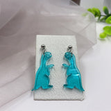2021 New Color Cute Colorful Animal Acrylic Little Dinosaur Earrings for Girls Women Children Birthday Gift Lovely Jewelry daiiibabyyy