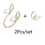 5Pair Fashion Round Twist Copper Small Hoop Earrings Set for Women Simple Gold CZ Crystal Long Chain Earring Jewelry 2021 New daiiibabyyy