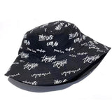 New Kpop Bucket Hat Women Embroidery Letters Double Side Cotton Reversible Sun Protection Cap Men's Panama Hat Fisherman Hats daiiibabyyy
