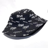 New Kpop Bucket Hat Women Embroidery Letters Double Side Cotton Reversible Sun Protection Cap Men's Panama Hat Fisherman Hats daiiibabyyy