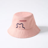 New Kpop Bucket Hat Women Embroidery Letters Double Side Cotton Reversible Sun Protection Cap Men's Panama Hat Fisherman Hats daiiibabyyy