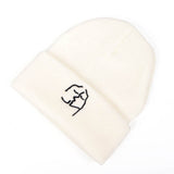 Cute Smile Crochet Knit Cap Beanie 2019 Autumn New Solid Warm Skullies Beanies Caps Female Knitted Hat Ladies Girls Winter Hats daiiibabyyy