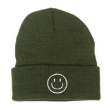 Cute Smile Crochet Knit Cap Beanie 2019 Autumn New Solid Warm Skullies Beanies Caps Female Knitted Hat Ladies Girls Winter Hats daiiibabyyy