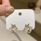 New Arrival Classic Round Pink Green Crystal Stud Earrings Sweet Flower Cirlce Jewelry Fashion Brincos Gift  for women daiiibabyyy