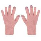 Female Winter Warm Knitted Full Finger Gloves Men Solid Woolen Touch Screen Mittens Women Thick Warm Cycling Driving Gloves H46 daiiibabyyy