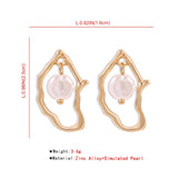 New Boho White Imitation Pearl Round Circle Hoop Earrings Women Gold Color Big Earings Korean Jewelry Brincos Statement Earrings daiiibabyyy