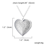 Unique Carved Design Heart-shaped Photo Frame Pendant Necklace Charm Openable Locket Necklaces Women Men Memorial Jewelry daiiibabyyy