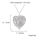 Unique Carved Design Heart-shaped Photo Frame Pendant Necklace Charm Openable Locket Necklaces Women Men Memorial Jewelry daiiibabyyy