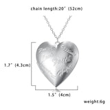 Unique Carved Design Heart-shaped Photo Frame Pendant Necklace Charm Openable Locket Necklaces Women Men Memorial Jewelry daiiibabyyy